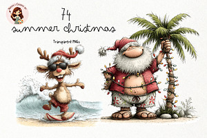 Summer Christmas Clipart, an Illustration by Nicolle's Colorful Art