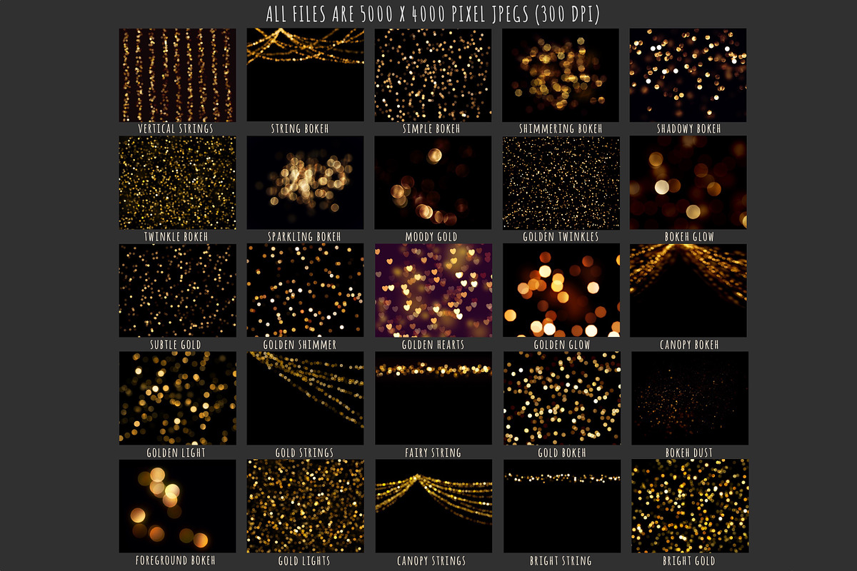 Gold bokeh photoshop overlays, an Object Graphic by Paper Farms (Photo 5 of 6)