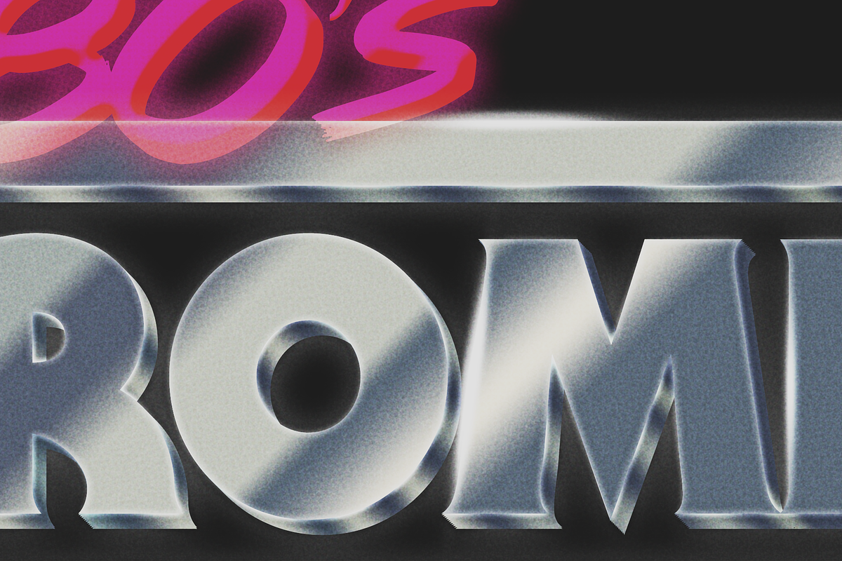 80's Chrome Photoshop Text Effect, a Layer Style Add-On by Clint English (Photo 2 of 3)