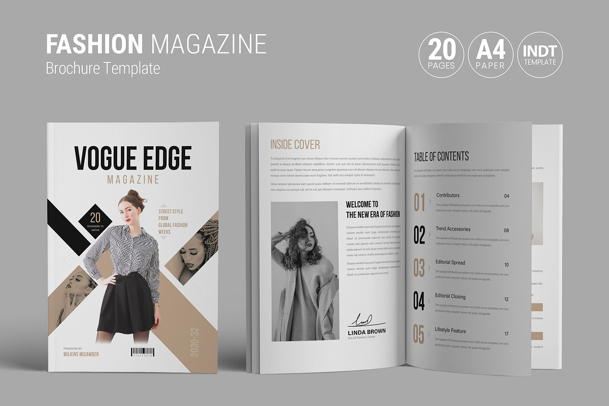Fashion Magazine Template Design, a Magazine Template by White Graphic (Photo 1 of 11)