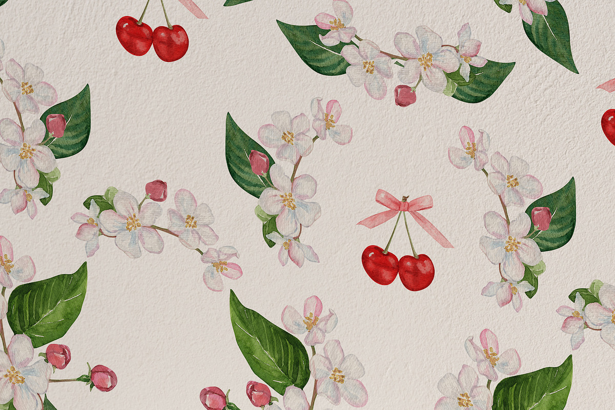 Cherry Coquette Watercolor Clipart, a Food Illustration by Catch the Dream Art (Photo 17 of 18)
