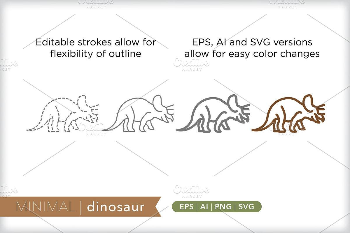 Minimal dinosaur icons, an Outline Icon by Picture Window (Photo 5 of 5)