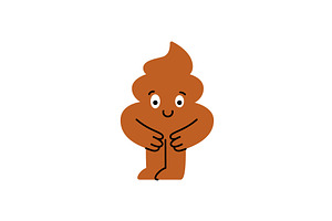 Cheerful cartoon poop with a big, an Illustration by GraphiShop