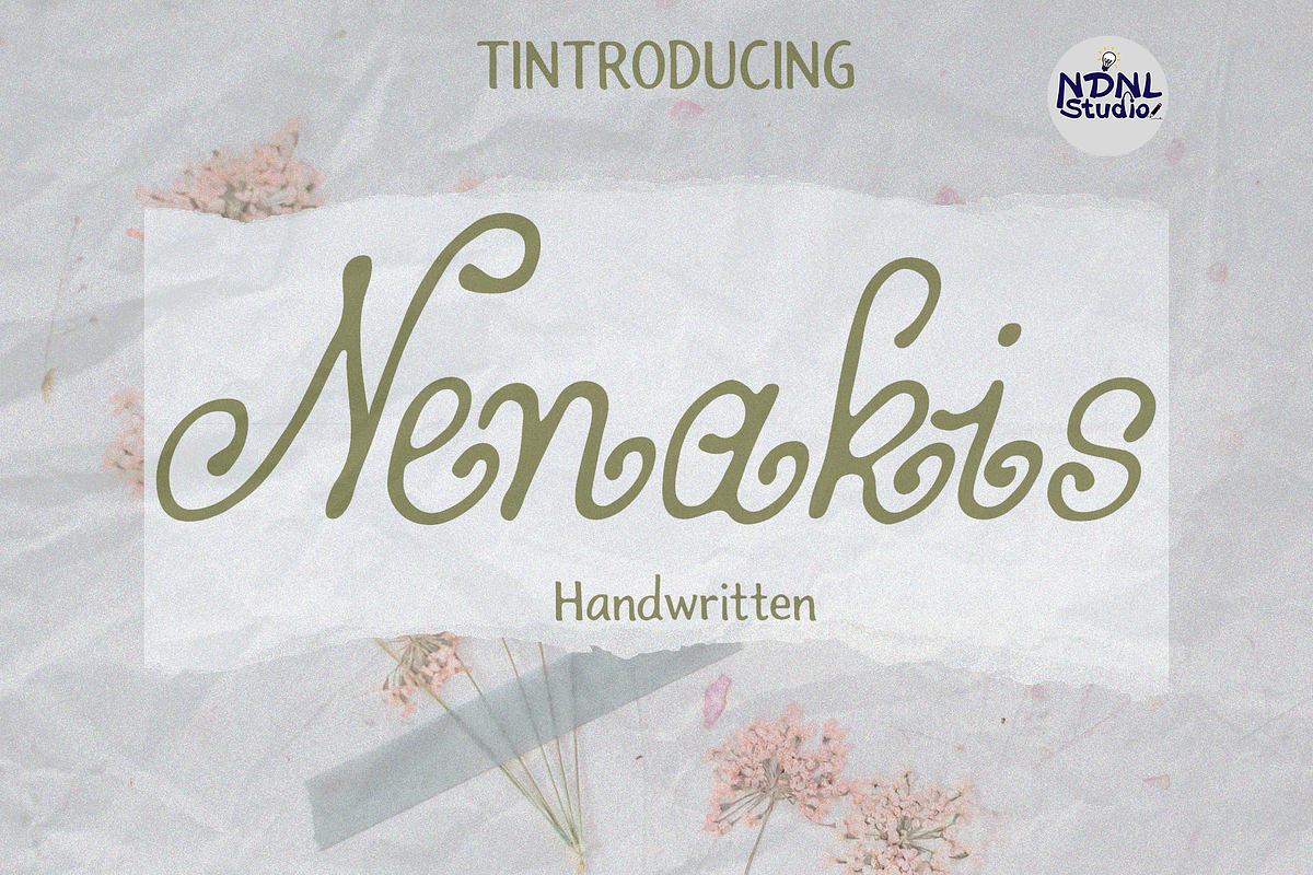 Nenakis – Handwritten Font, a Script Font by NDNL Studio (Photo 1 of 8)