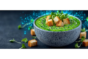 A bowl of vegan broccoli soup, a Food & Drink Photo by ZinetroN