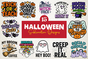 Halloween Sublimation Designs Bundle, an Illustration by RobertsArt