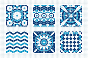 30x3 VINTAGE MOSAIC PATTERNS (BLUE), a Pattern Graphic by 2DFUNS (Thumbnail 5 of 7)