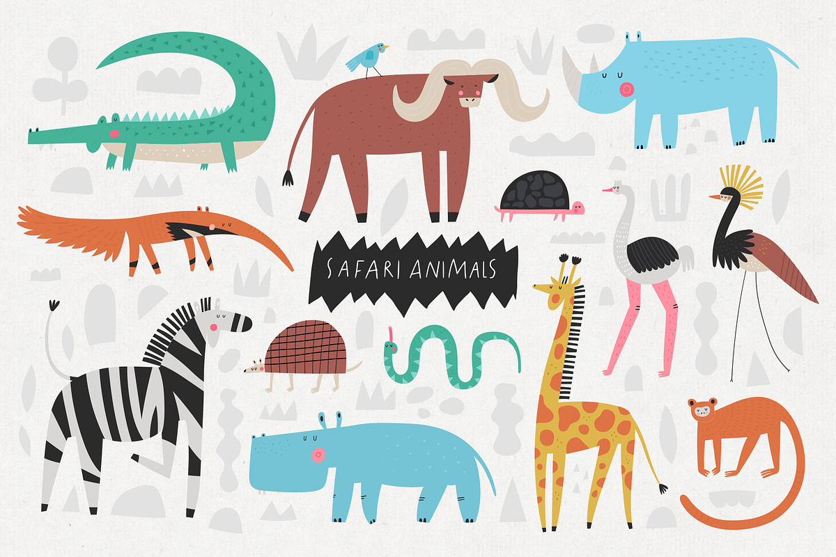 Safari: jungle animals and plants, an Animal Illustration by Olia (Photo 3 of 15)