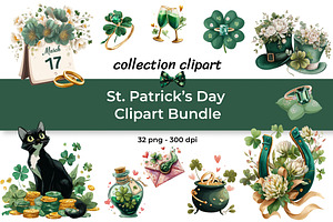 St. Patrick’s Day Clipart Bundle, a Decorative Illustration by InkyQueenArt