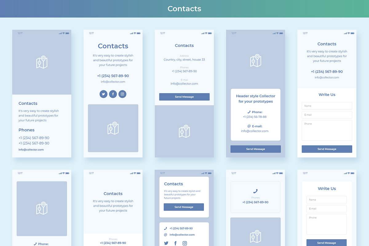 Collector iOS Wireframe UI Kit, a Wireframe Template by Creatoly (Photo 8 of 18)