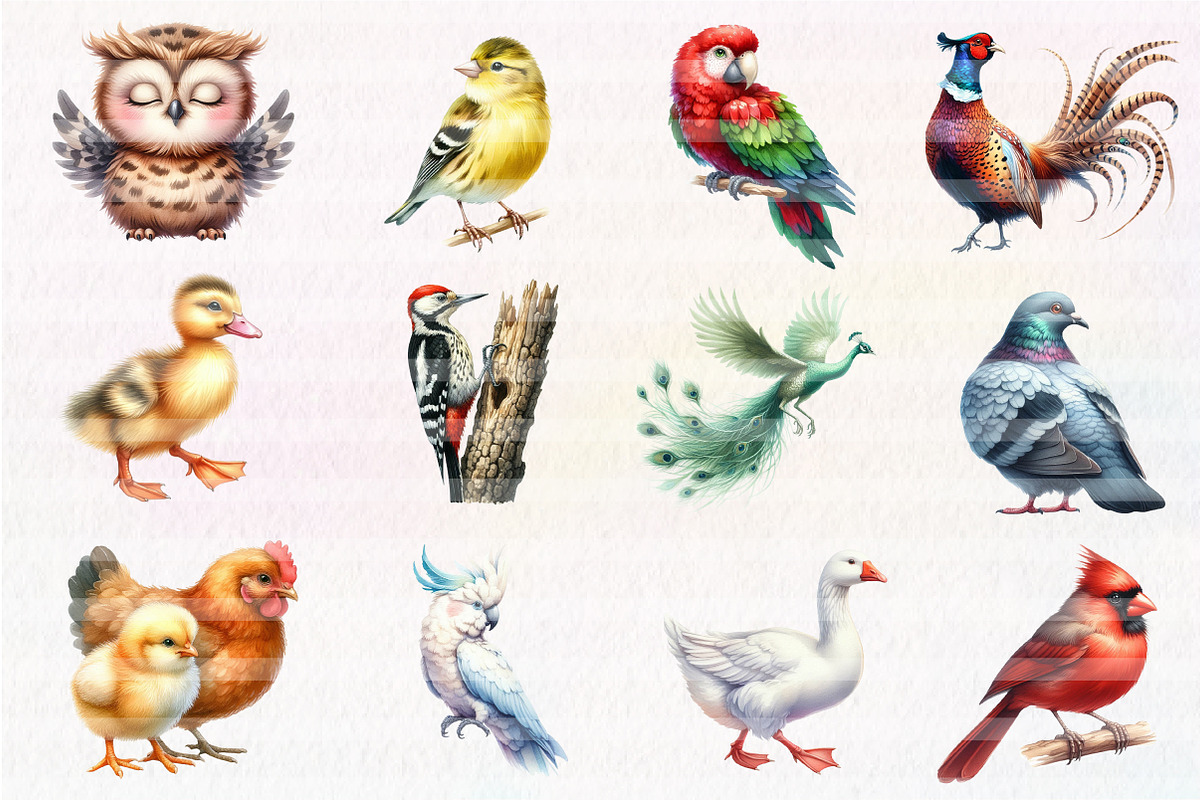 Cute Birds Clipart, an Illustration by CreationArt (Photo 4 of 5)