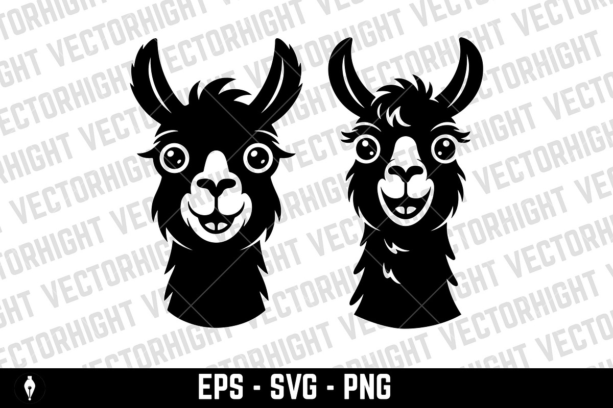 Vector logo of a smiling alpaca, a Duotone Icon by Vectorhight (Photo 3 of 3)