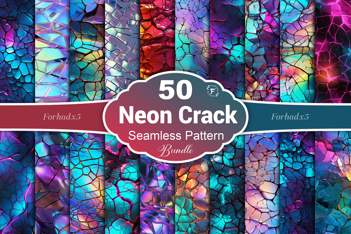 Neon Crack Texture Seamless Pattern, a Pattern Graphic by Forhadx5 (Photo 1 of 11)