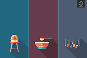 Baby time flat square icon set, an Icon by Yury Velikanov (Thumbnail 4 of 4)
