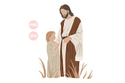 Jesus and Kids Christian Png, a Person Illustration by ⋒DesignECShop⋒ (Thumbnail 1 of 3)