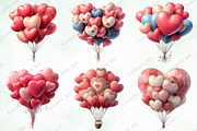 Watercolor Valentine Balloons Bundle, an Illustration by Creative Art (Thumbnail 4 of 10)