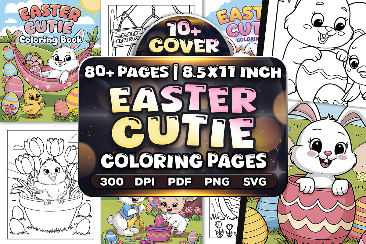 80+ Easter Cutie Coloring Pages, an Animal Illustration by Craftsbeefy (Photo 1 of 4)