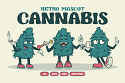 Retro Cannabis Illustration, an Object Illustration by Decoconio Design (Thumbnail 1 of 7)
