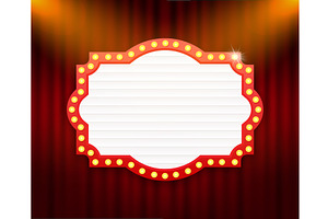 Illuminated blank billboard with, a Texture Illustration by DG-Market