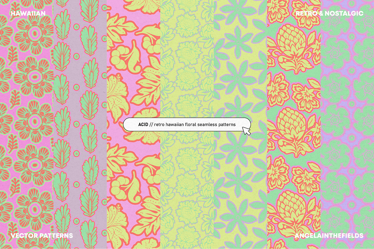 Vintage Hawaiian Vector Patterns, a Pattern Graphic by angelainthefields (Photo 3 of 10)