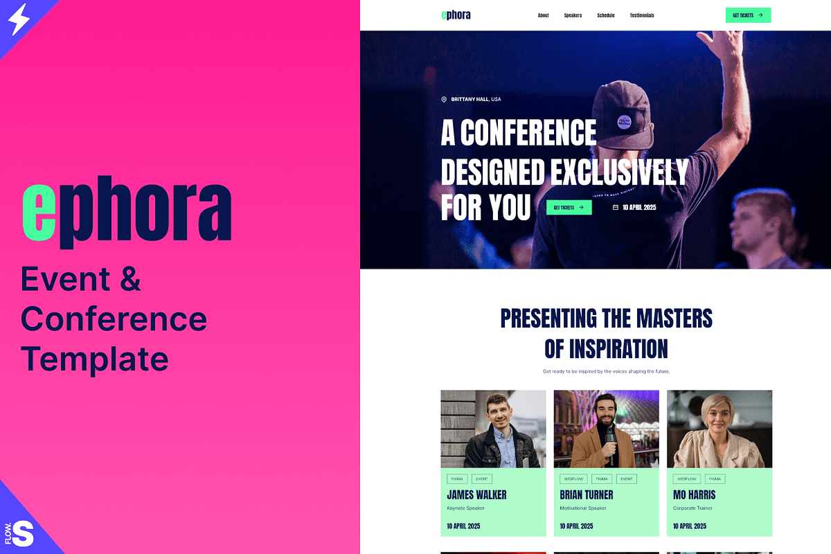 Ephora - Event Framer Template, a Landing Page Template by Flow Samurai Templates (Photo 1 of 5)