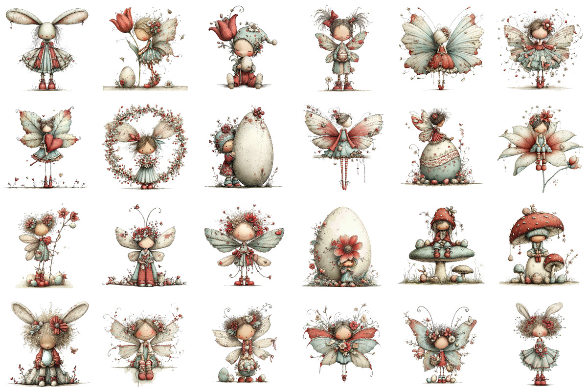 Whimsical Easter Fairy Clipart, an Illustration by designcity5 (Photo 2 of 5)