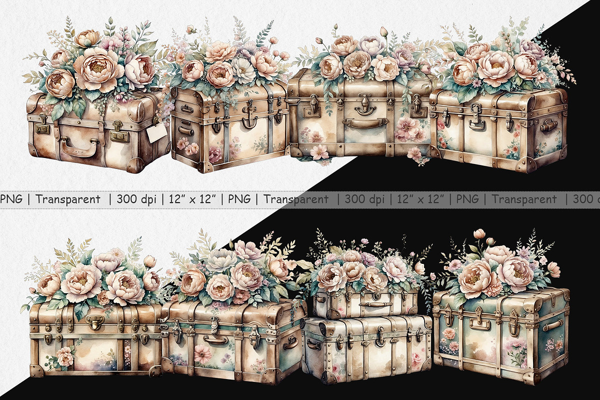Steamer Trunk Clipart, a Graphic by Artnoy (Photo 2 of 5)