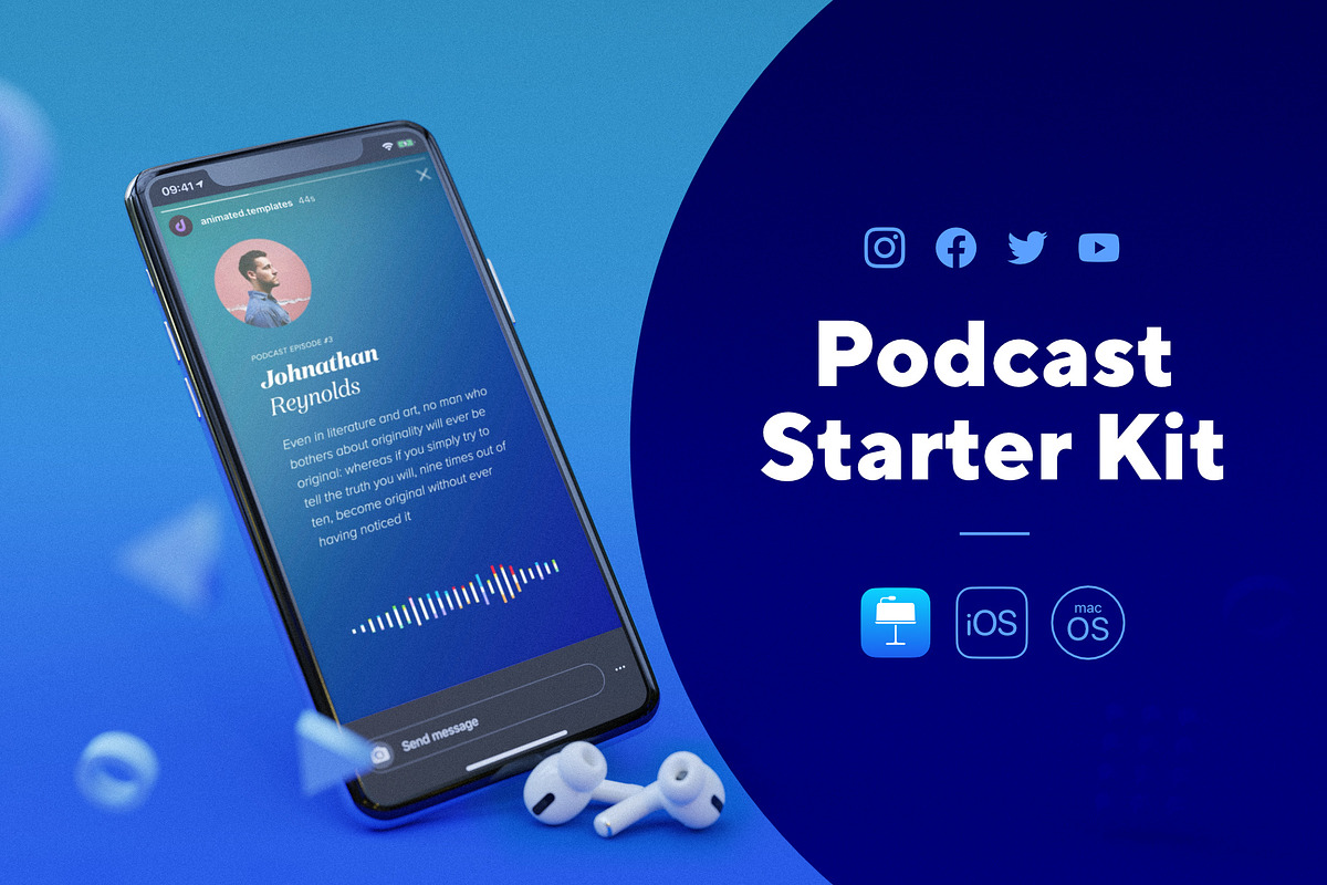 Keynote Animated Podcasts, a Social Media Template by Davis Knopkens (Photo 1 of 5)
