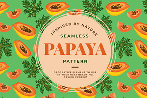 Papaya Fruit Seamless Pattern, a Pattern Graphic by Dawnside Graphic
