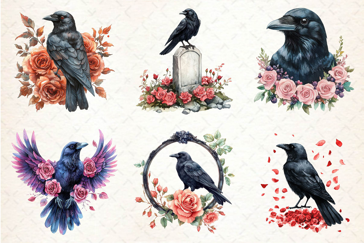 Creepy Crow Clipart, an Illustration by Dream Creation (Photo 6 of 7)