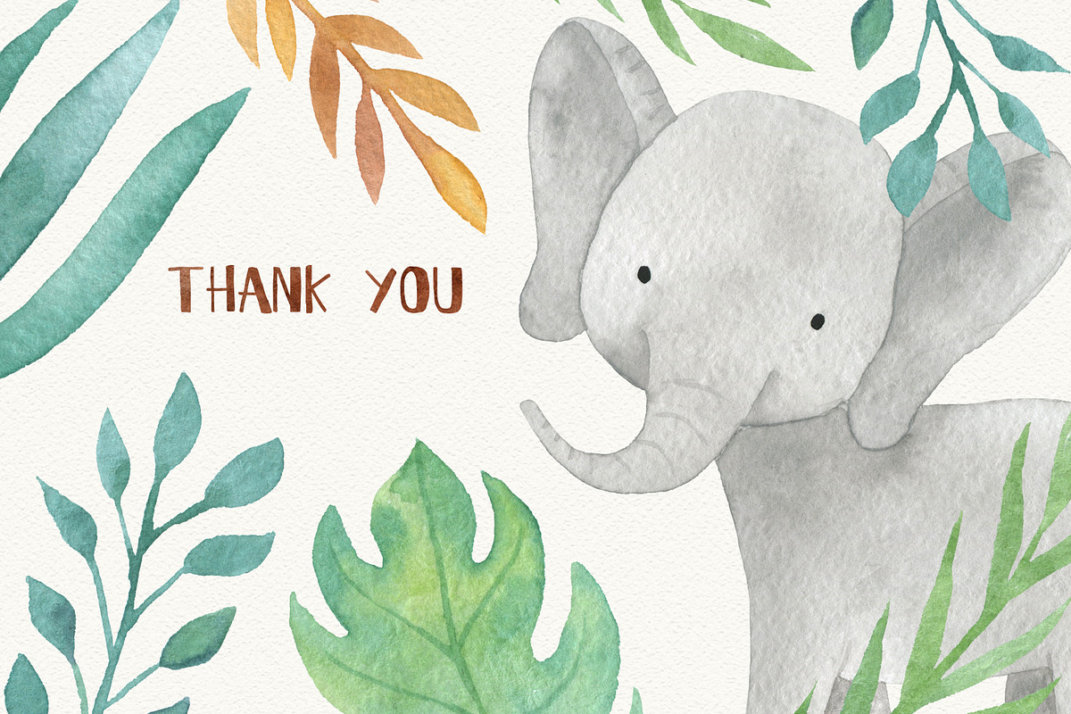 Cute Safari Watercolor Clipart, an Animal Illustration by LeMagiqueBoutique (Photo 5 of 5)