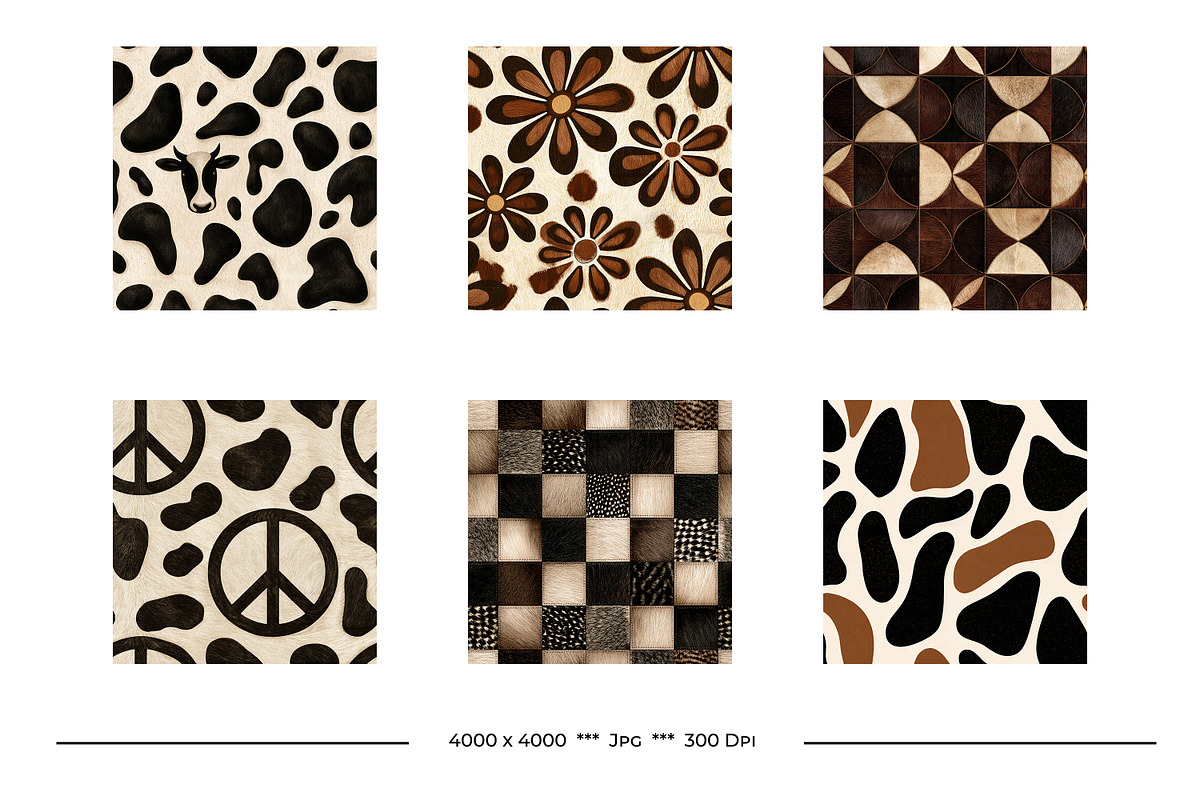 Cowhide Animal Print Art Patterns, a Pattern Graphic by karenfoleyphoto (Photo 6 of 9)