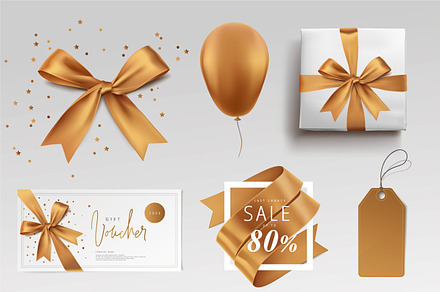Golden bow gift set