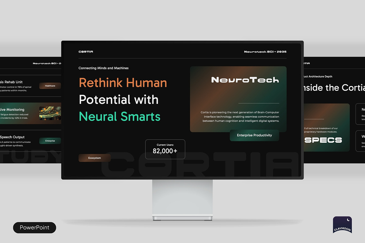 Neurotech BCI Pitch Deck, a Presentation Template by Claymoon Lab (Photo 1 of 7)