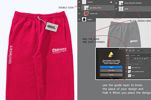 Back And Front Sweatpant PSD Mockup