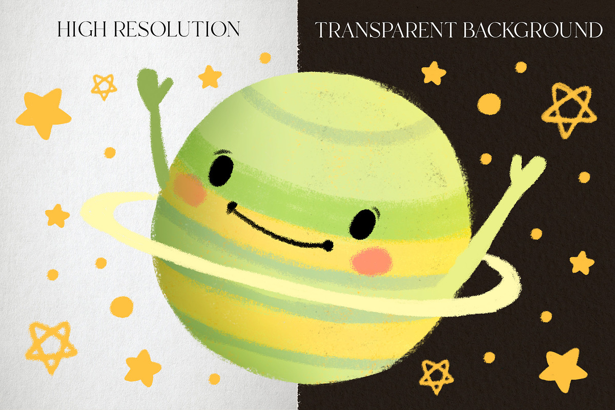 Solar system. Cute Planets Clipart, a Decorative Illustration by LukaJreym (Photo 9 of 12)