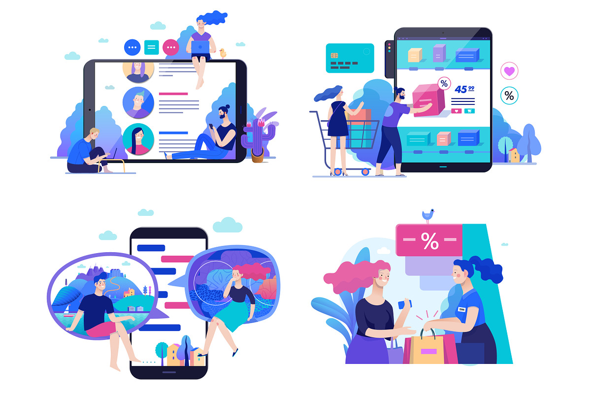 Company website vector Illustrations, a Work Illustration by Grivina's shop (Photo 5 of 25)