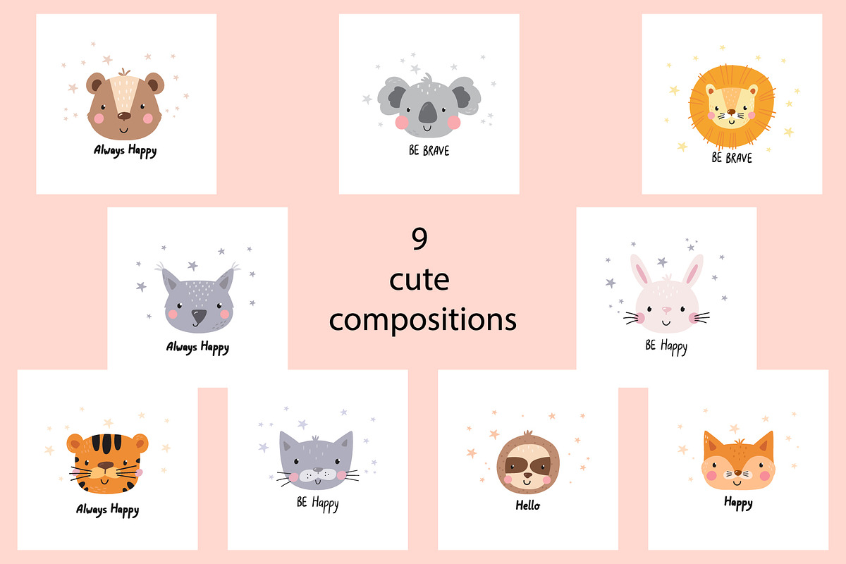 Cute Animals for kids!, a Background Graphic by Irene_Boiko_ART (Photo 2 of 5)