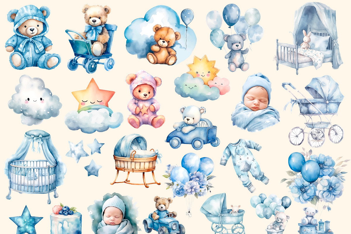 My Happiness, Big watercolor clipart, a Decorative Illustration by Hello My Print (Photo 2 of 12)