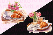 Breakfast in Bed Clipart, a Food Illustration by LekoArt (Thumbnail 3 of 10)