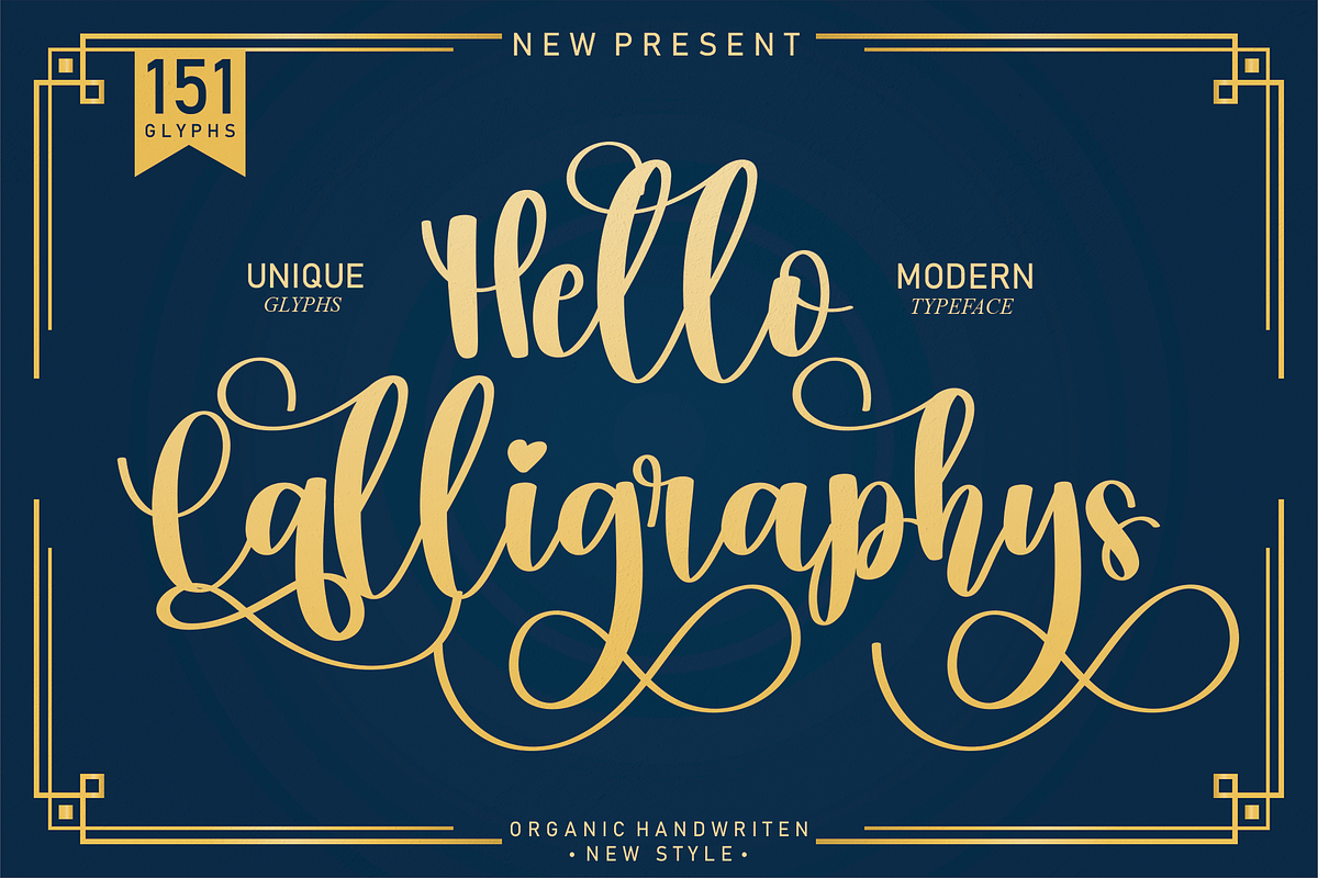 Hello Calligraphys | handwritten fon, a Script Font by Scratchones (Photo 1 of 9)