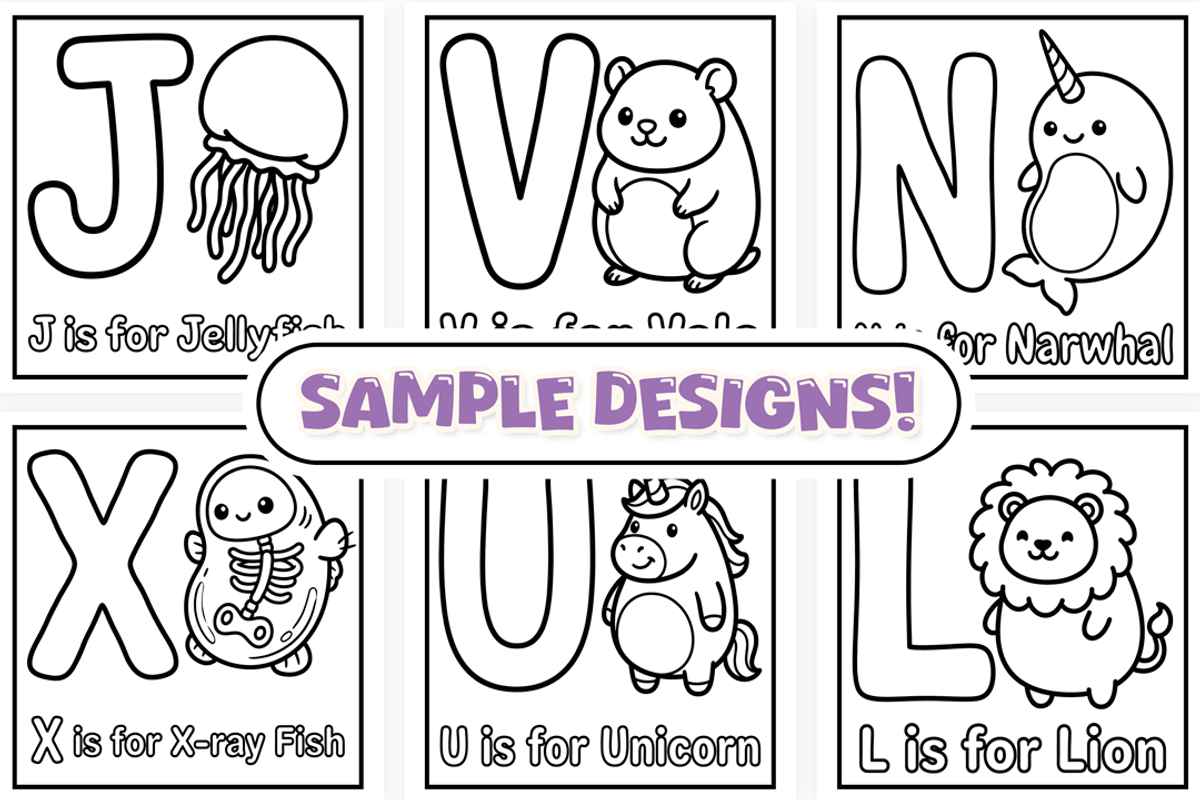 Chubby Animals ABC Coloring Book, an Education Illustration by Craftsbeefy (Photo 3 of 4)