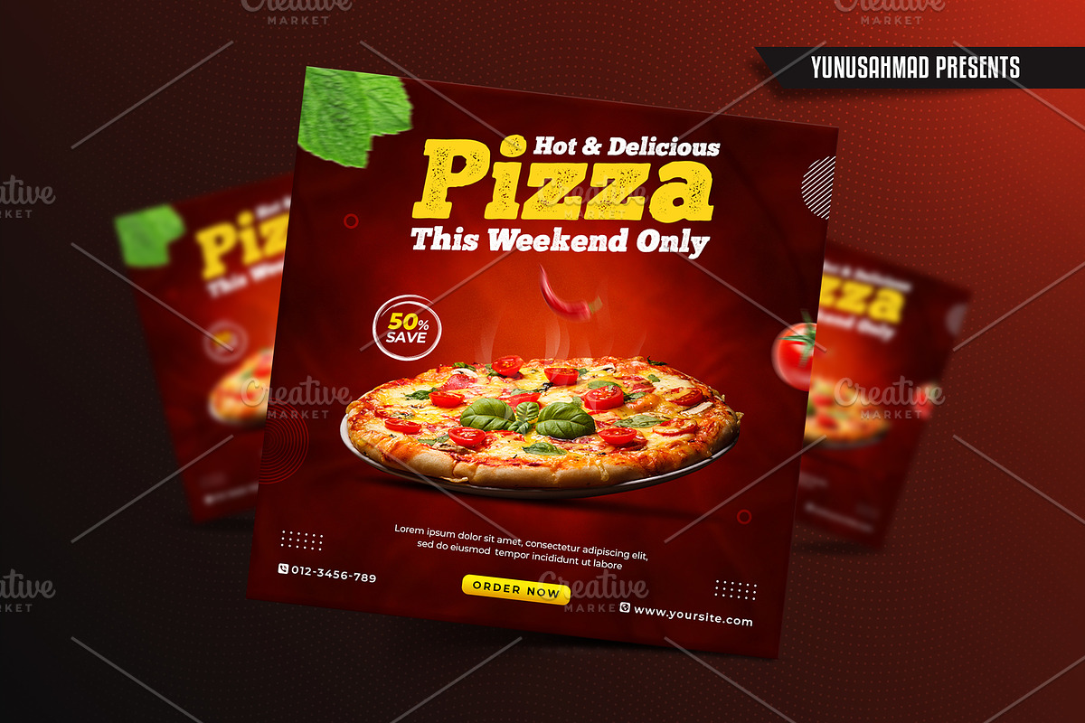 Fast Food Instagram Post Template, a Social Media Template by Yunus Ahmad (Photo 5 of 5)