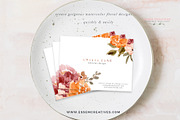 Orange Pink Fall Watercolor Flowers, an Illustration by Essem Creatives (Thumbnail 8 of 12)