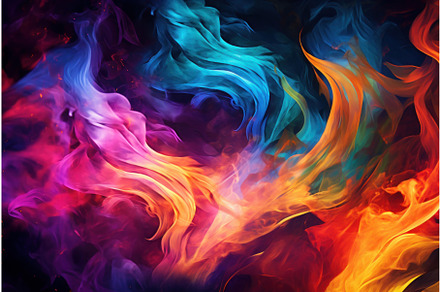 Mesmerizing Colorful phoenix flame, an Illustration by Ylivdesign