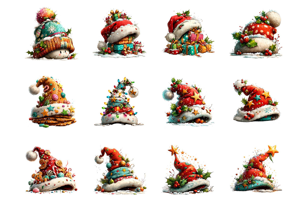 Whimsical Christmas Santa Hat, a Seasonal Illustration by fashionaddict (Photo 4 of 4)