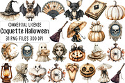 Sepia Coquette Halloween Clipart, an Illustration by CraftArtStudio (Thumbnail 1 of 6)
