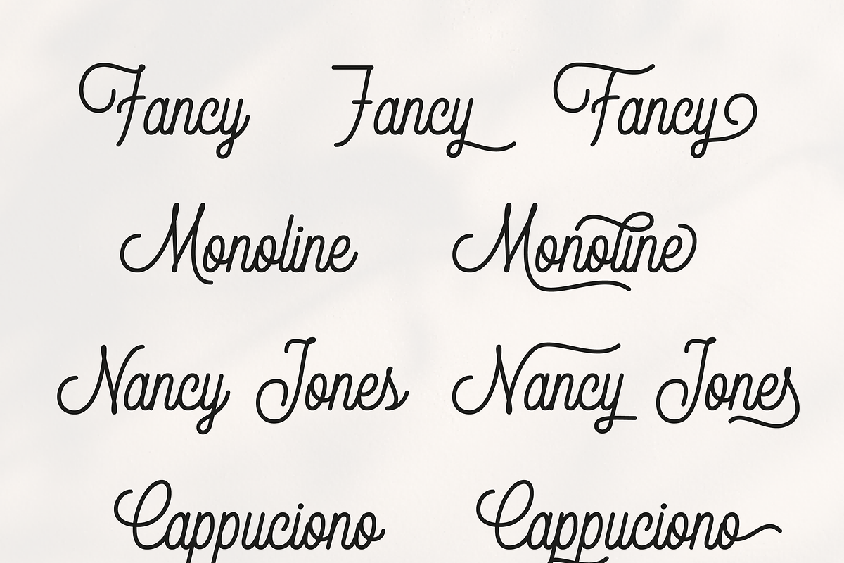 Nancy – Charming Monoline Script Fon, a Handwritten Font by Creative Foundry (Photo 2 of 8)