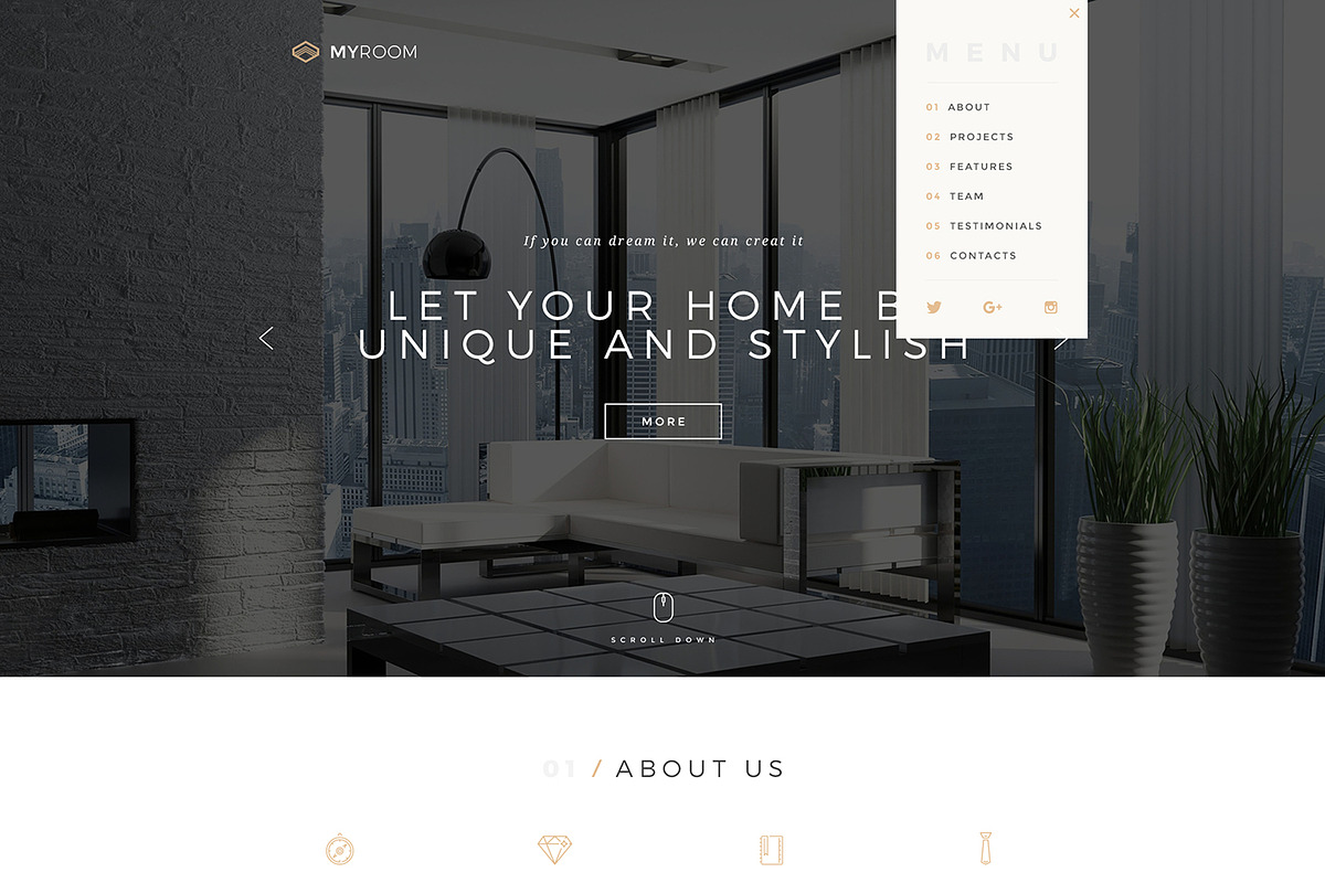 MyRoom - InteriorDesign PSD Templat, a Websites & App Template by Spartak Vee (Photo 5 of 5)