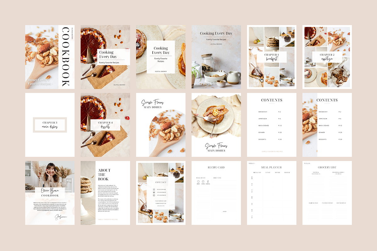 Minimalist Cookbook Template CANVA, a Templates & Theme by OrganizationOasisRo (Photo 7 of 10)
